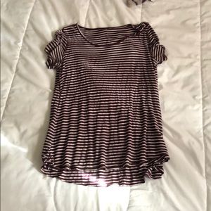 Cap sleeve striped tee